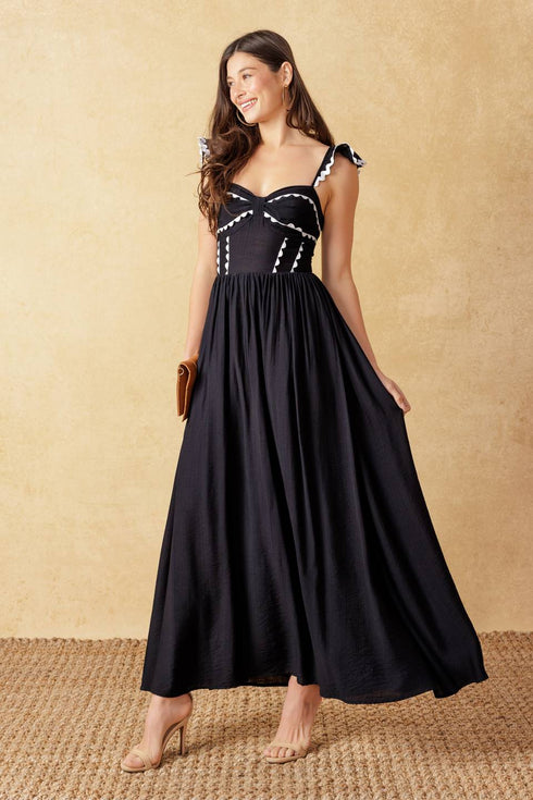 lovely-darling-black-woven-midi-dress Flying Tomato-Sophia's Style-4